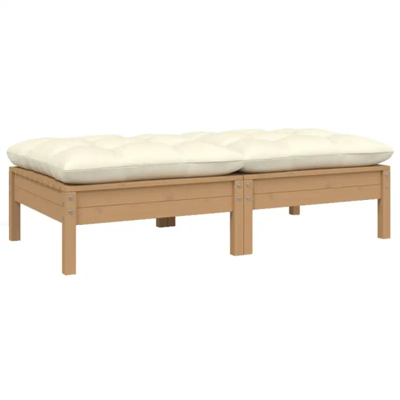 Modulaire tuinbanken met massief grenenhout en comfortabele rug- en zijkussen - Honingbruin / 2 / voetensteun (2 st)