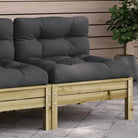 Modulaire tuinbanken met massief grenenhout en comfortabele rug- en zijkussen - Naturel geïmpregneerd / 1 / Stoel