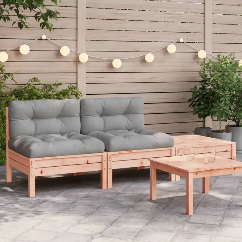 Modulaire tuinbanken met massief grenenhout en comfortabele rug- en zijkussen - Natuurlijk douglashout / 1 / 2x chair