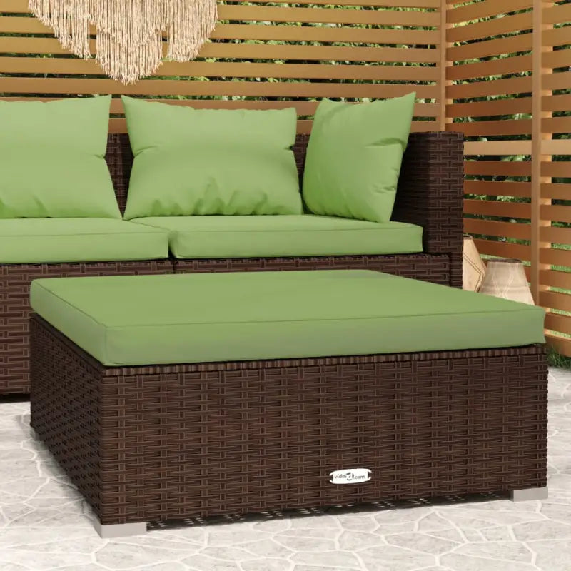 Modulaire tuinbanken met voetensteun voor binnen en buiten - Bruin en groen / 1 / Voetensteun - Modulaire tuinbanken