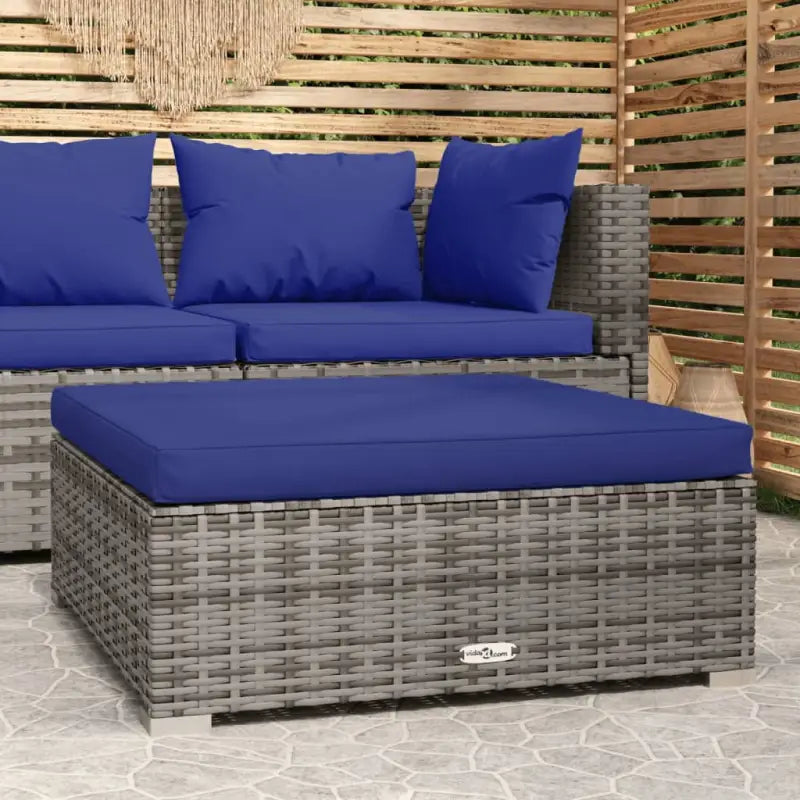 Modulaire tuinbanken met voetensteun voor binnen en buiten - Grijs en donkerblauw / 1 / Voetensteun - Modulaire