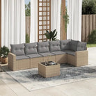 Modulaire tuinbanken met waterdichte tas en beige gepoedercoat staal - Beige en grijs / 1 / Met tafel - Modulaire