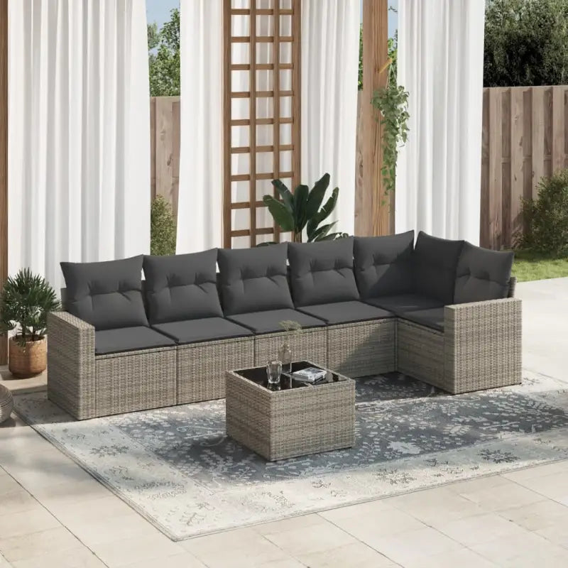Modulaire tuinbanken met waterdichte tas en beige gepoedercoat staal - Grijs / 1 / Met tafel - Modulaire tuinbanken