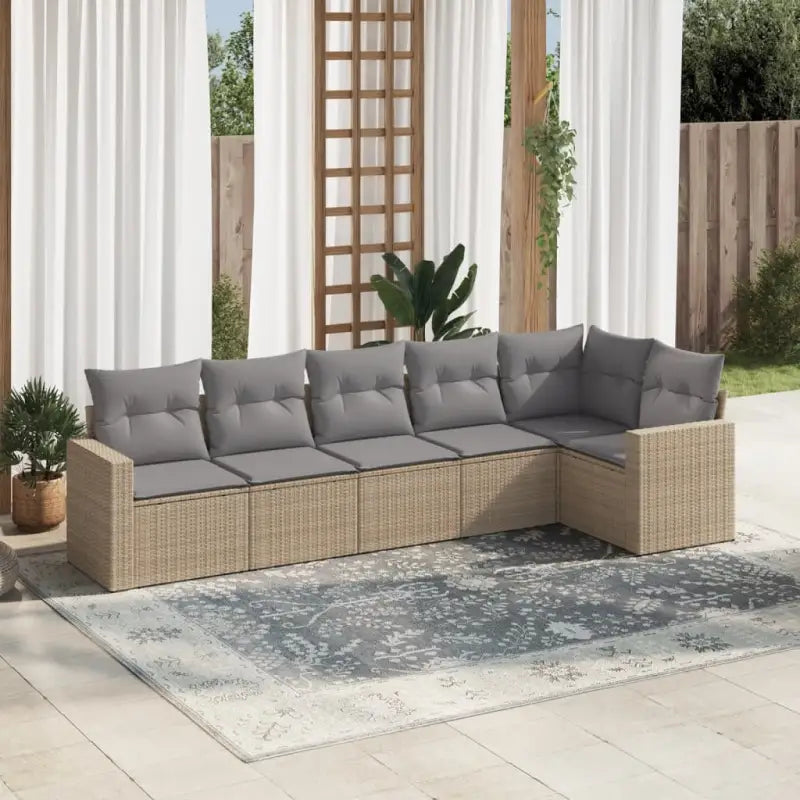 Modulaire tuinbanken met waterdichte tas en beige gepoedercoat staal - Beige en grijs / 1 / Zonder tafel - Modulaire