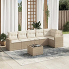 Modulaire tuinbanken met waterdichte tas en beige gepoedercoat staal - beige en crèmekleurig / 1 / Met tafel