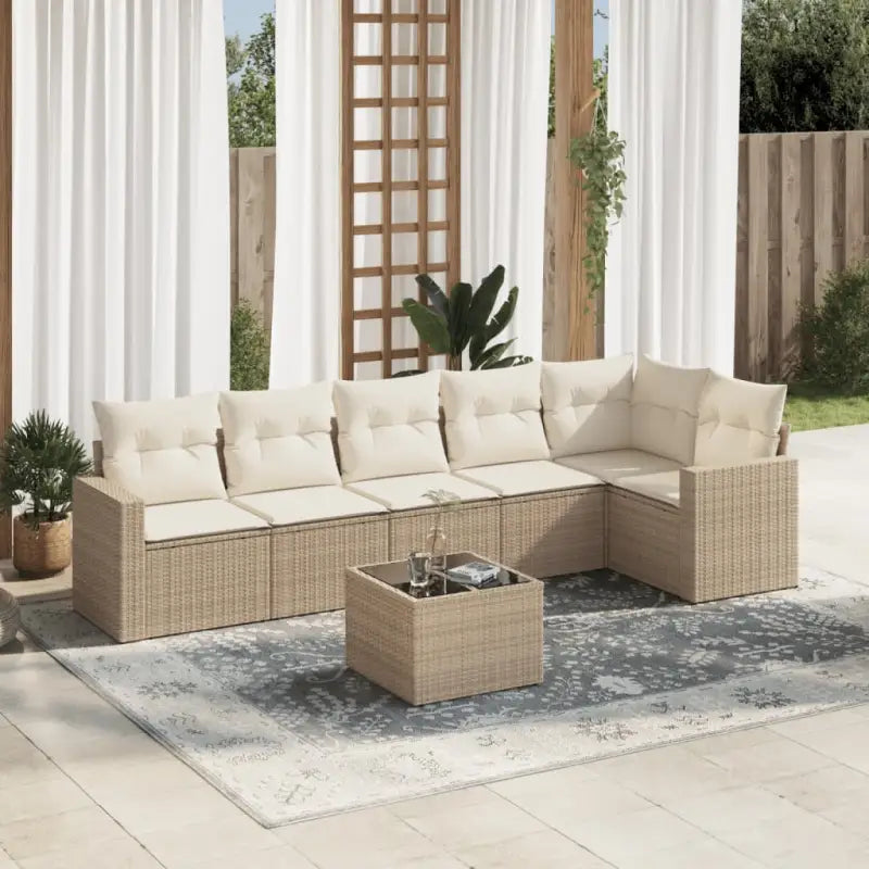 Modulaire tuinbanken met waterdichte tas en beige gepoedercoat staal - beige en crèmekleurig / 1 / Met tafel