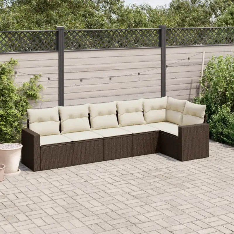 Modulaire tuinbanken met waterdichte tas en beige gepoedercoat staal - Bruin en crème / 1 / Zonder tafel - Modulaire