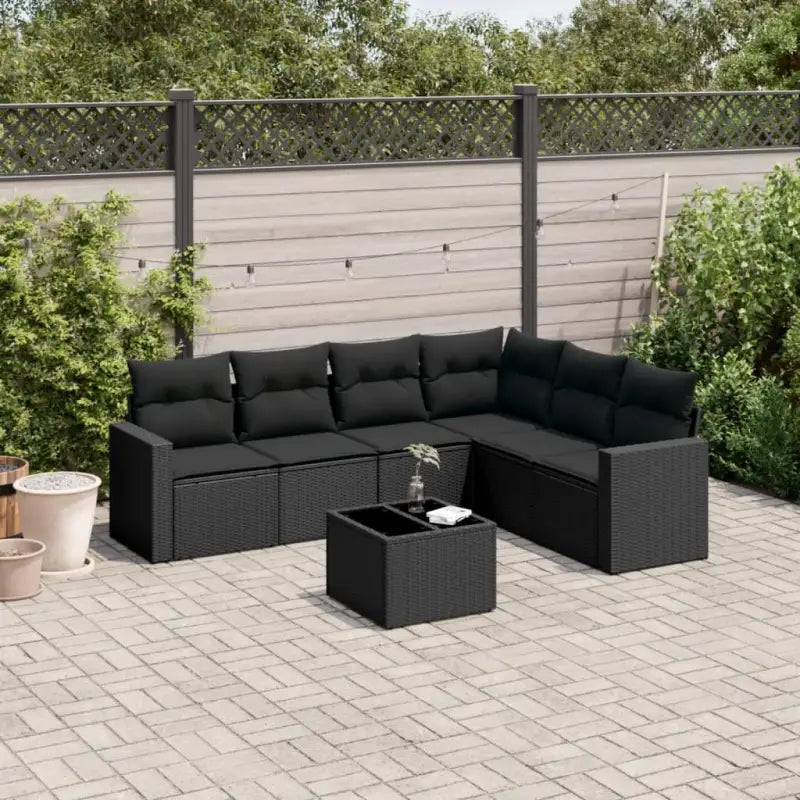 Modulaire tuinbanken met waterdichte tas en gepoedercoat staal in beige - Zwart / 1 / Met tafel - Modulaire tuinbanken