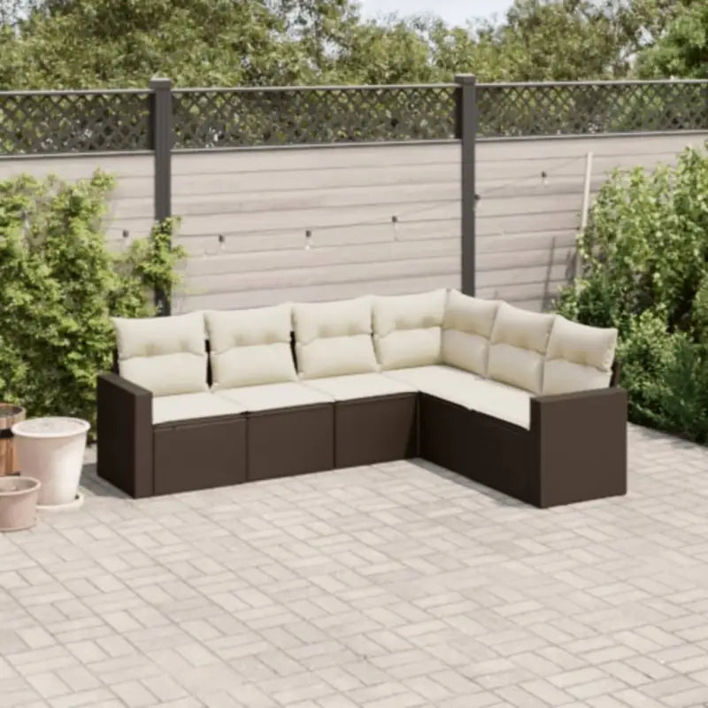Modulaire tuinbanken met waterdichte tas en gepoedercoat staal in beige - Bruin en crème / 1 / Zonder tafel - Modulaire