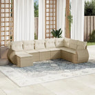 Modulaire tuinbanken met zwart materiaal en gepoedercoat staal - beige en crèmekleurig / 1 / Zonder tafel - Modulaire