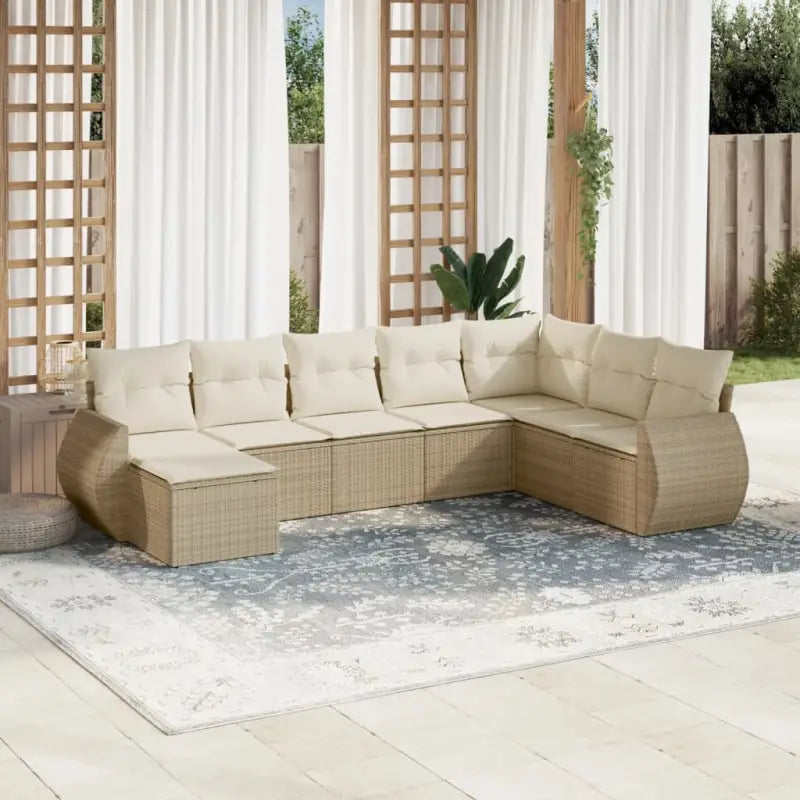 Modulaire tuinbanken met zwart materiaal en gepoedercoat staal - beige en crèmekleurig / 1 / Zonder tafel - Modulaire