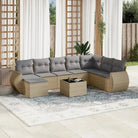 Modulaire tuinbanken met zwart materiaal en gepoedercoat staal - Beige en grijs / 1 / Met tafel - Modulaire tuinbanken