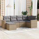 Modulaire tuinbanken met zwart materiaal en gepoedercoat staal - Beige en grijs / 1 / Zonder tafel - Modulaire
