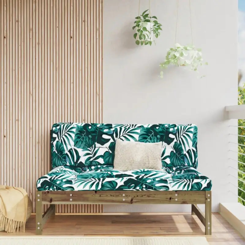Modulaire tuinbanken uit massief douglashout met voetenbank en salontafel - Naturel geïmpregneerd / 1 / Middenbank