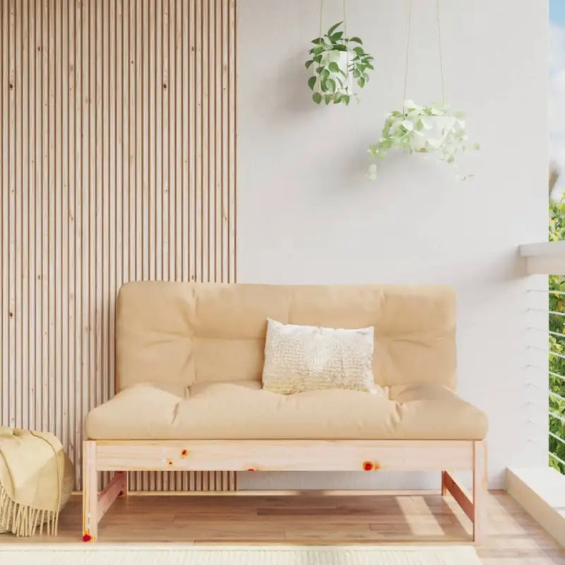 Modulaire tuinbanken uit massief douglashout met voetenbank en salontafel - Natuurlijk grenenhout / 1 / Middenbank