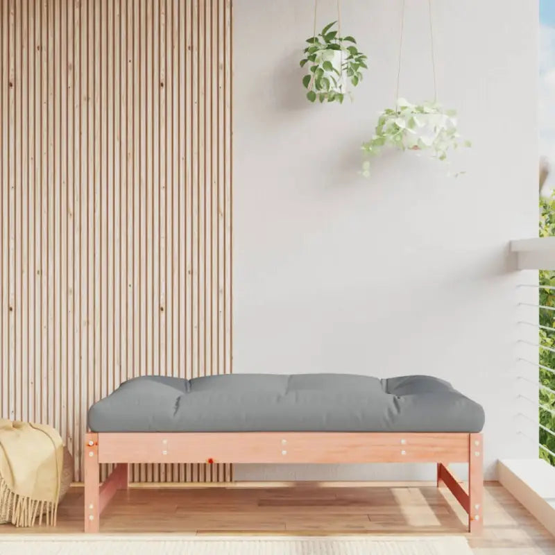 Modulaire tuinbanken uit massief douglashout met voetenbank en salontafel - Natuurlijk douglashout / 1 / Voetensteun