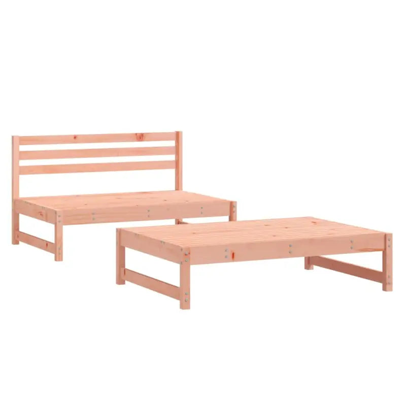 Modulaire tuinbanken uit massief douglashout met voetenbank en salontafel - Modulaire tuinbanken
