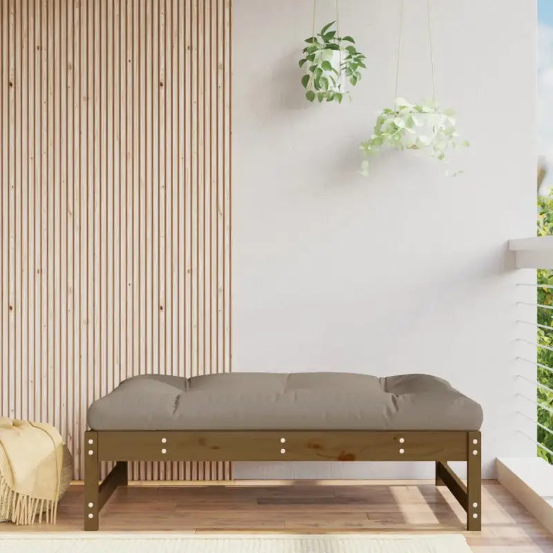 Modulaire tuinbanken uit massief douglashout met voetenbank en salontafel - Honingbruin grenenhout / 1 / Voetensteun