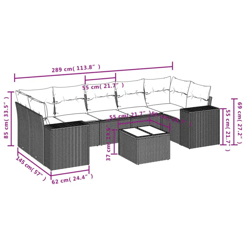 Modulaire tuinbanken van beige materiaal en gepoedercoat staal - Modulaire tuinbanken