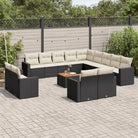 Modulaire tuinbanken van beige materiaal en gepoedercoat staal Innoveer je tuin - Zwart en crème / 14 - Modulaire