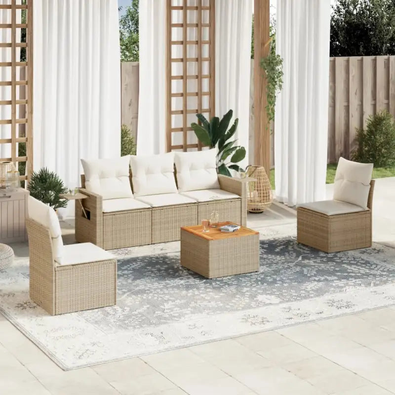 Modulaire tuinbanken van beige materiaal en gepoedercoat staal - beige en crèmekleurig / 1 - Modulaire tuinbanken