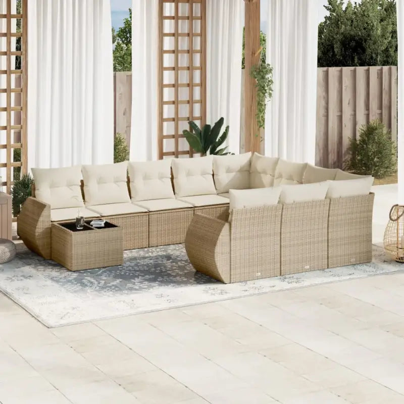 Modulaire tuinbanken van beige materiaal en gepoedercoat staal - Modulaire tuinbanken