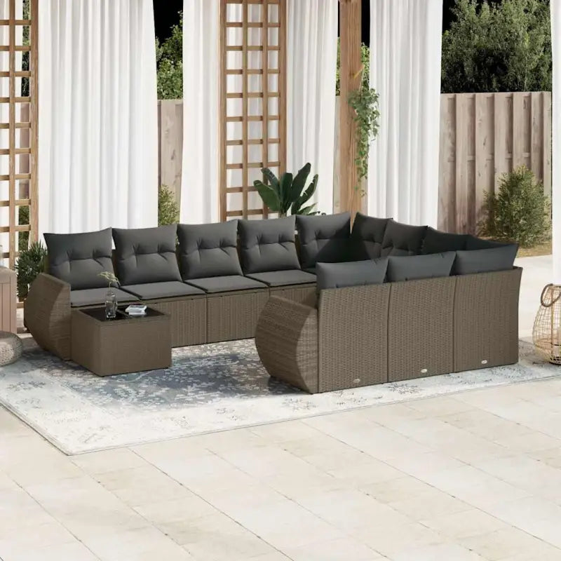 Modulaire tuinbanken van beige materiaal en gepoedercoat staal - Lichtgrijs / 1 - Modulaire tuinbanken