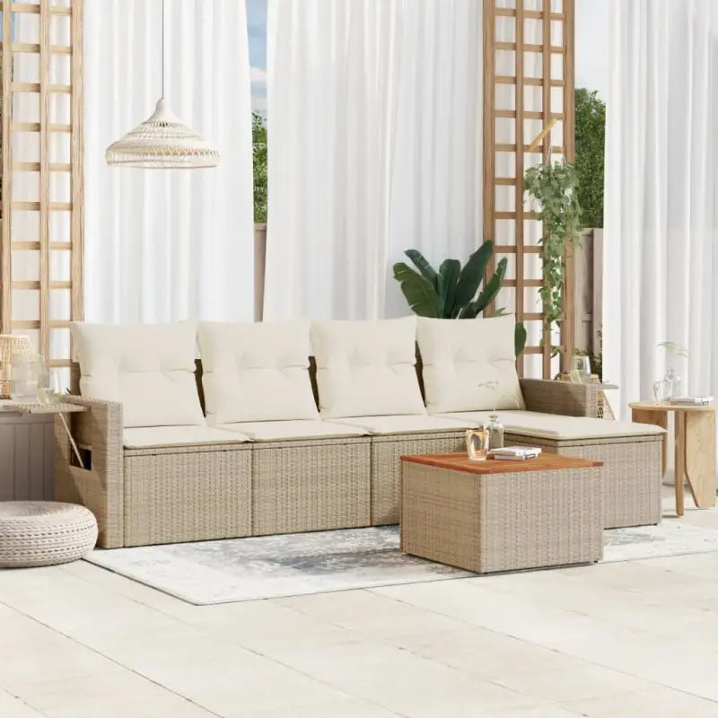 Modulaire tuinbanken van beige materiaal en gepoedercoat staal - Modulaire tuinbanken