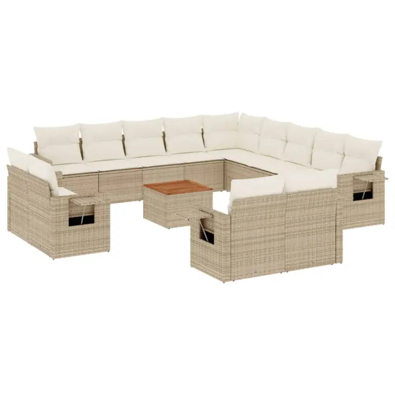 Modulaire tuinbanken van beige materiaal en gepoedercoat staal - Modulaire tuinbanken