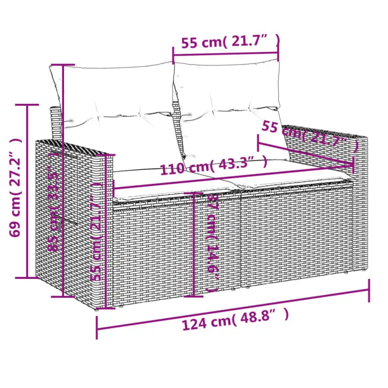 Modulaire tuinbanken van beige materiaal en gepoedercoat staal - Modulaire tuinbanken