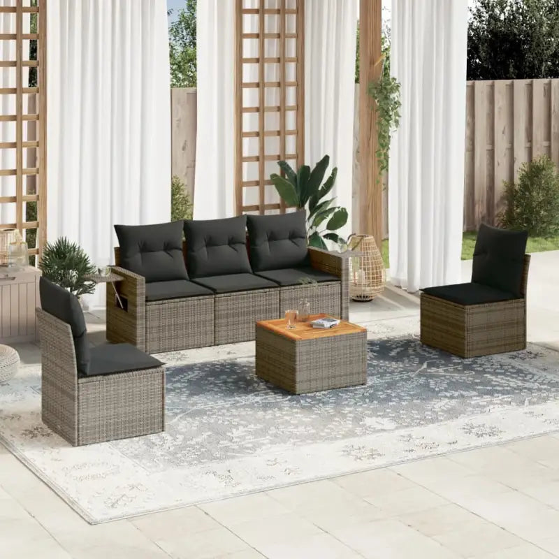 Modulaire tuinbanken van beige materiaal en gepoedercoat staal - Grijs / 1 - Modulaire tuinbanken