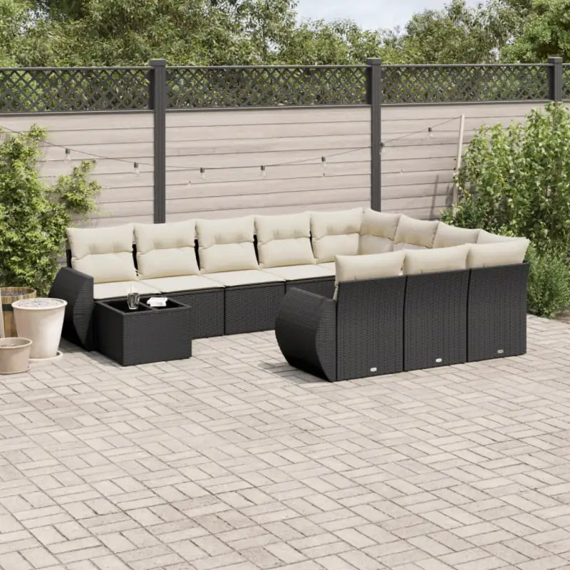 Modulaire tuinbanken van beige materiaal en gepoedercoat staal - Zwart en crème / 1 - Modulaire tuinbanken