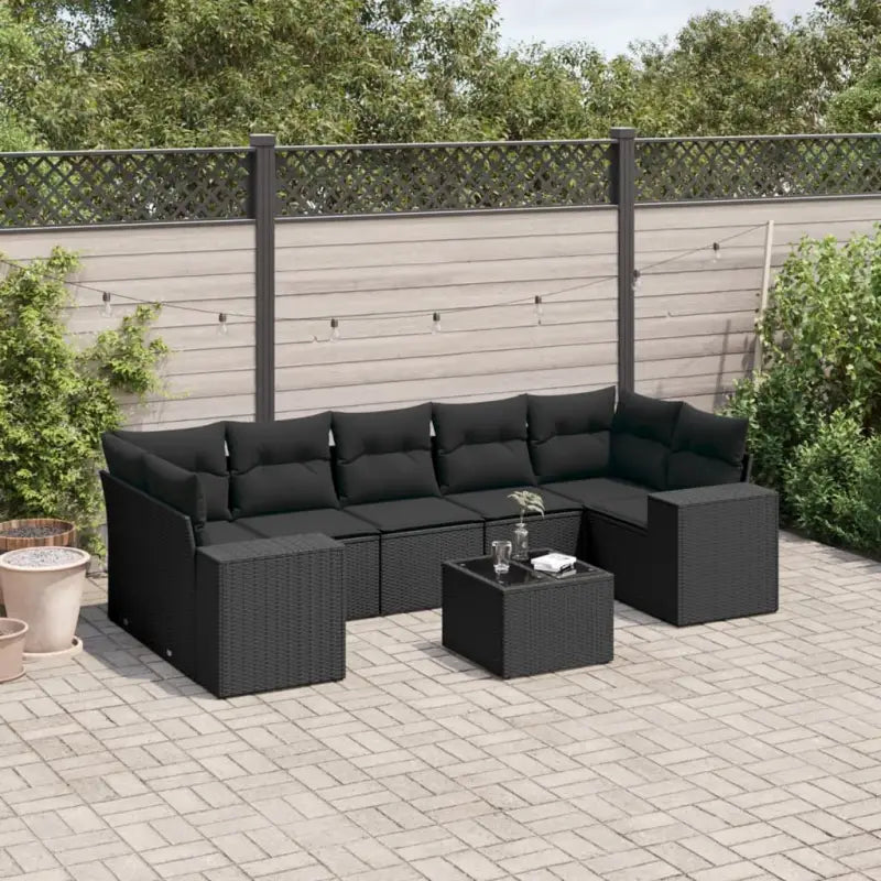 Modulaire tuinbanken van beige materiaal en gepoedercoat staal - Zwart / 1 - Modulaire tuinbanken