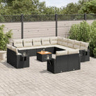 Modulaire tuinbanken van beige materiaal en gepoedercoat staal - Zwart en crème / 1 - Modulaire tuinbanken
