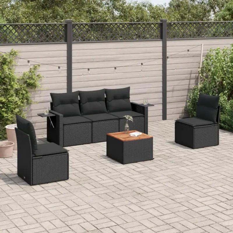 Modulaire tuinbanken van beige materiaal en gepoedercoat staal - Zwart / 1 - Modulaire tuinbanken