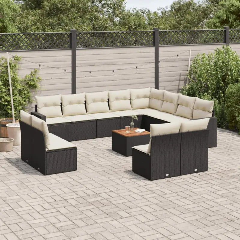 Modulaire tuinbanken van beige materiaal met gepoedercoat staal afmetingen - Zwart en crème / 1 - Modulaire tuinbanken