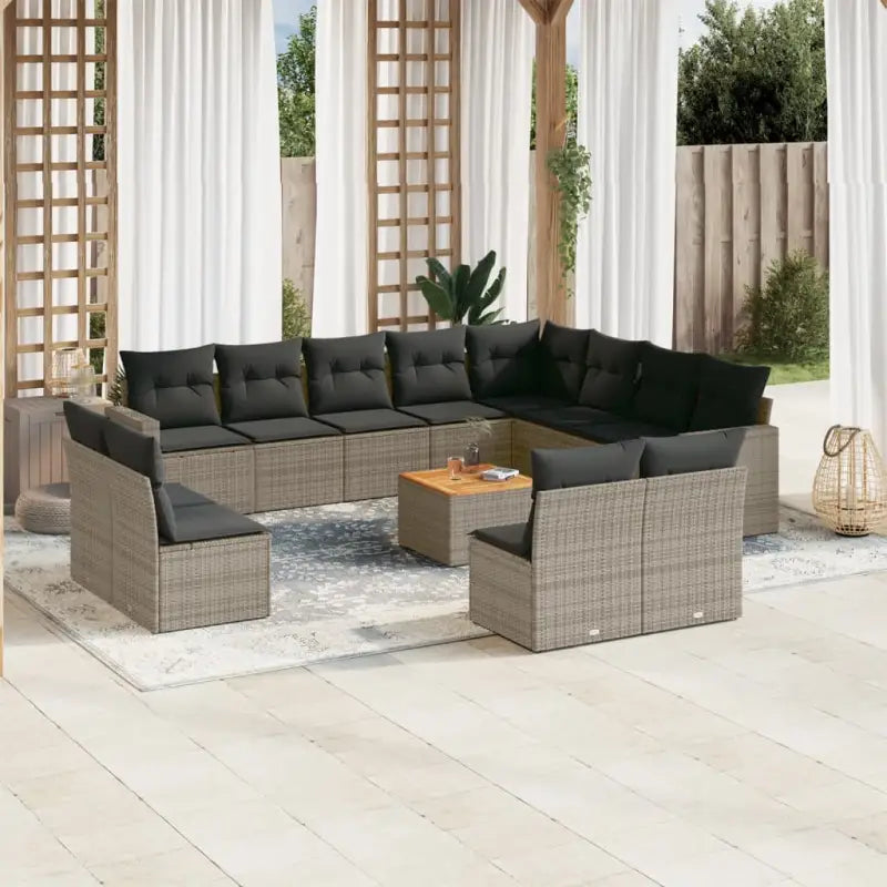 Modulaire tuinbanken van beige materiaal met gepoedercoat staal afmetingen - Grijs / 1 - Modulaire tuinbanken