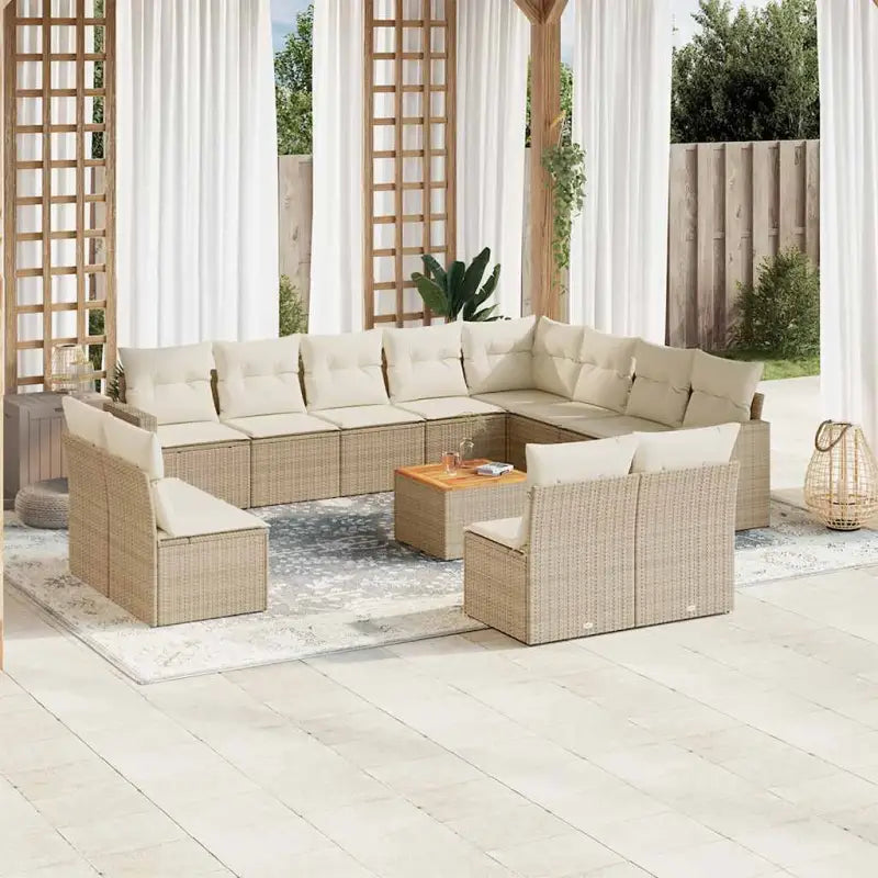Modulaire tuinbanken van beige materiaal met gepoedercoat staal afmetingen - beige en crèmekleurig / 1 - Modulaire