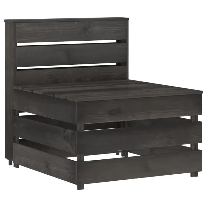 Modulaire tuinbanken van geïmpregneerd grenenhout - Grijs / 1 / Middenbank - Modulaire tuinbanken