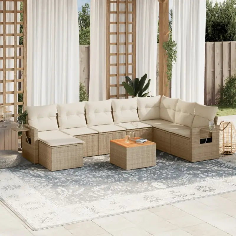 Modulaire tuinbanken van gepoedercoat staal in zwart materiaal - beige en crèmekleurig / 1 - Modulaire tuinbanken