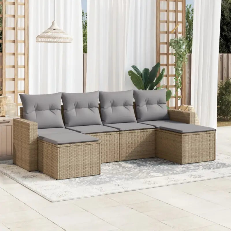 Modulaire tuinbanken van gepoedercoat staal met waterdichte tas in beige materiaal - Beige en grijs / 1 / Zonder tafel