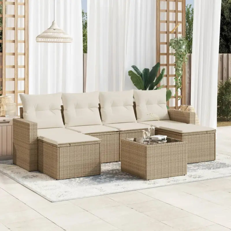 Modulaire tuinbanken van gepoedercoat staal met waterdichte tas in beige materiaal - beige en crèmekleurig / 1
