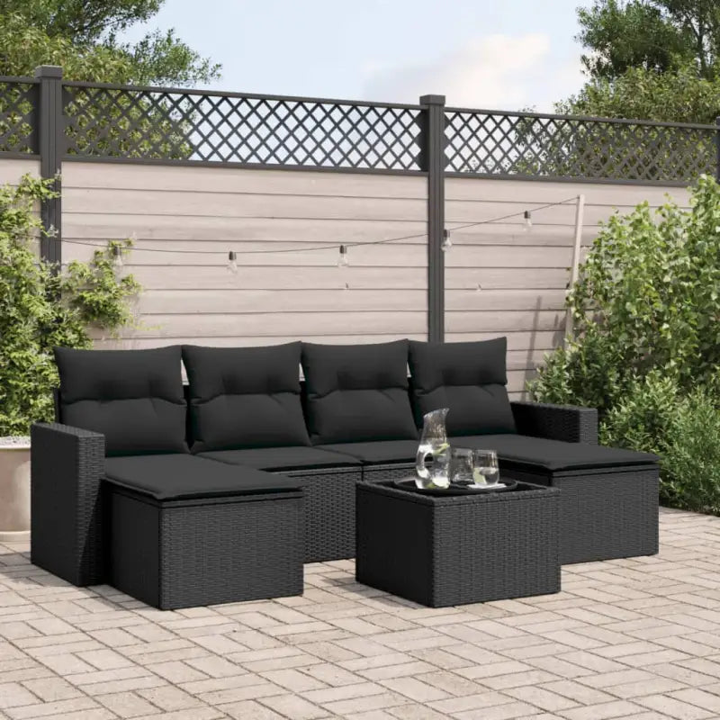 Modulaire tuinbanken van gepoedercoat staal met waterdichte tas in beige materiaal - Zwart / 1 / Met tafel - Modulaire