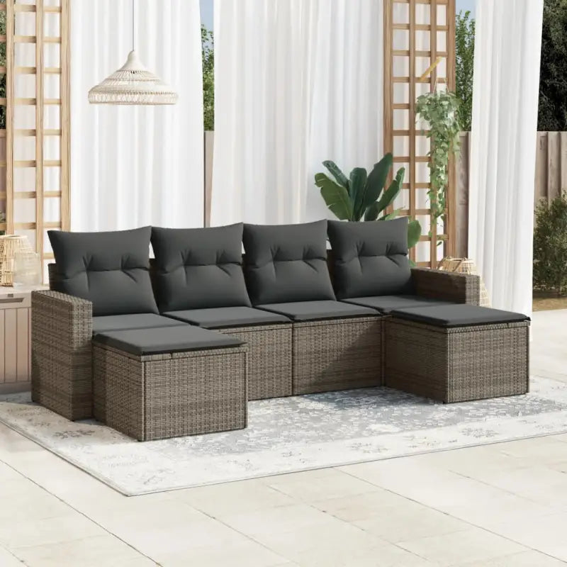 Modulaire tuinbanken van gepoedercoat staal met waterdichte tas in beige materiaal - Grijs / 1 / Zonder tafel