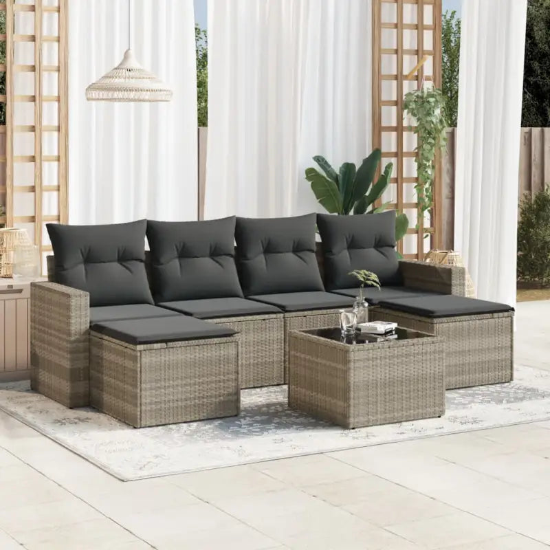 Modulaire tuinbanken van gepoedercoat staal met waterdichte tas in beige materiaal - Lichtgrijs / 1 / Met tafel