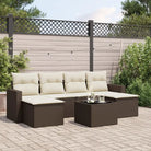 Modulaire tuinbanken van gepoedercoat staal met waterdichte tas in beige materiaal - Bruin en crème / 1 / Met tafel