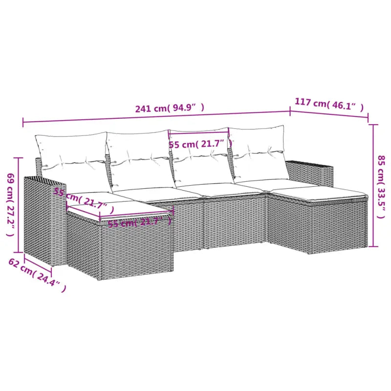 Modulaire tuinbanken van gepoedercoat staal met waterdichte tas in beige materiaal - Modulaire tuinbanken
