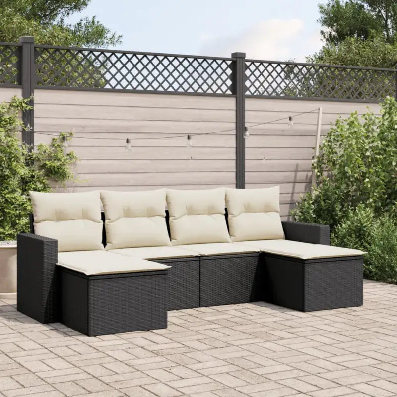 Modulaire tuinbanken van gepoedercoat staal met waterdichte tas in beige materiaal - Zwart en crème / 1 / Zonder tafel