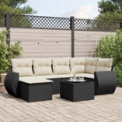 Modulaire tuinbanken van gepoedercoat staal voor buiten ontspanning - Zwart en crème / 1 / Met tafel - Modulaire