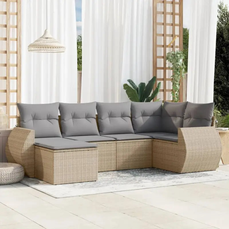 Modulaire tuinbanken van gepoedercoat staal voor buiten ontspanning - Beige en grijs / 1 / Zonder tafel - Modulaire